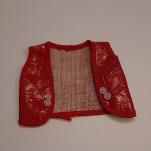 Vintage red faux leather doll vest (Shillman)1969-1970